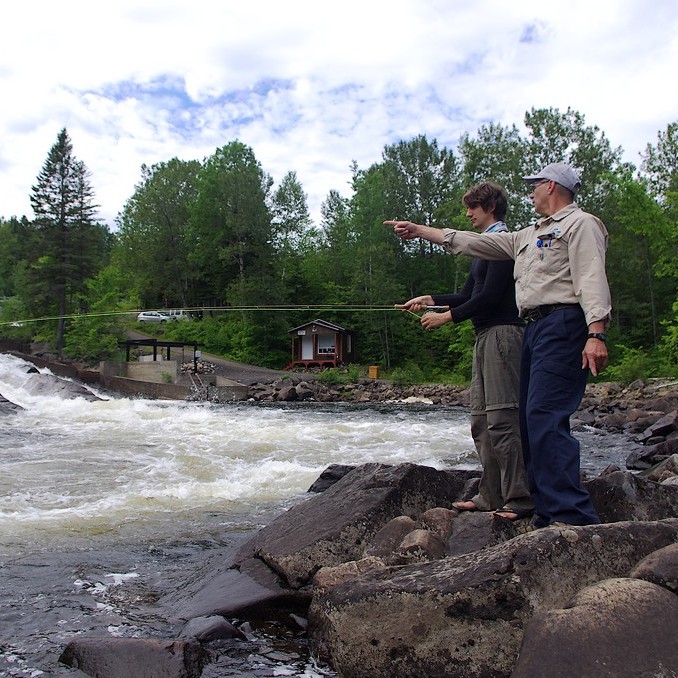 Québec, Saguenay, Petit Saguenay, pêche au saumon